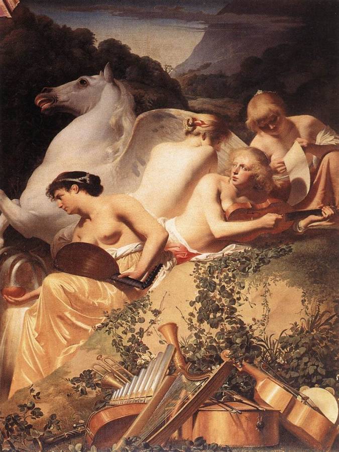 Everdingen Caesar van - Les quatre Muses avec Pegase.jpg